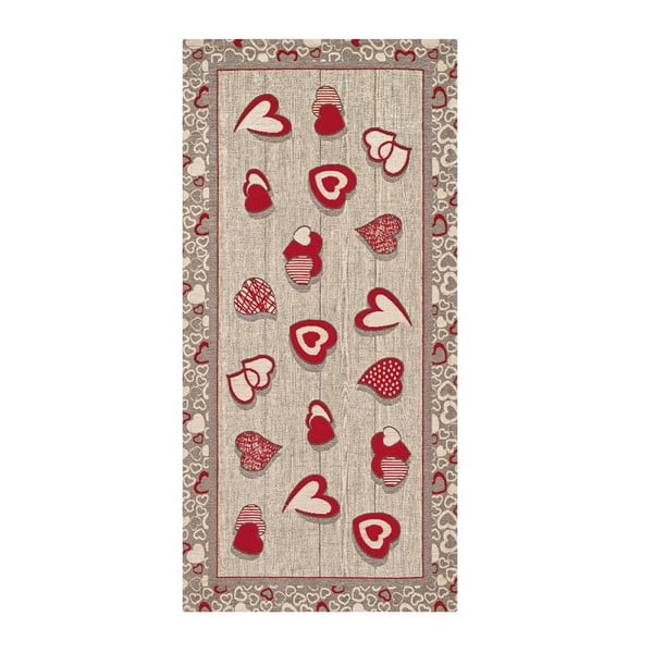 Ļoti izturīgs virtuves paklājs Webtappeti Lovely Rosso, 55 x 190 cm