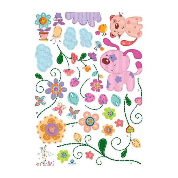 Sienas uzlīme Ambiance Colorful animals and tree-image-1