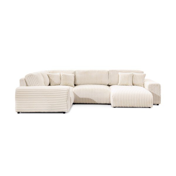 Krēmkrāsas velveta stūra dīvāns (ar kreiso stūri/U veida) Justin – Ropez-image-3
