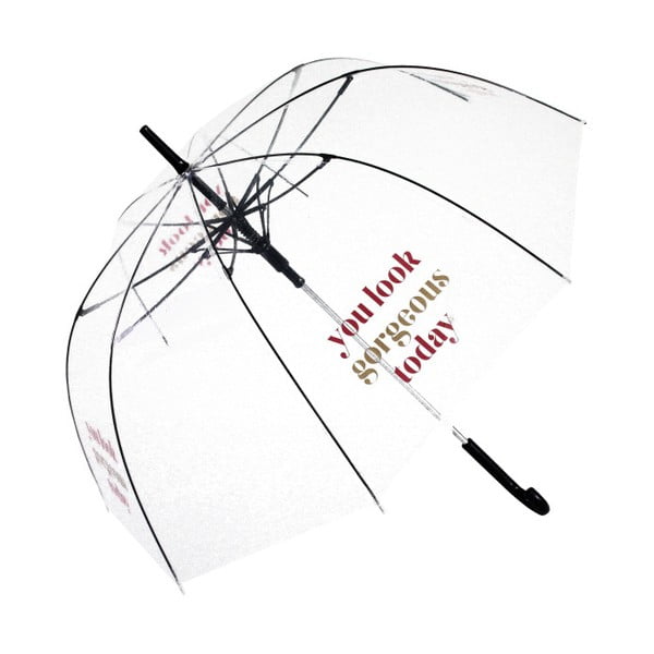 Caurspīdīgs Ambiance Birdcage lietussargs Jūs šodien izskatāties lieliski, ⌀ 100 cm