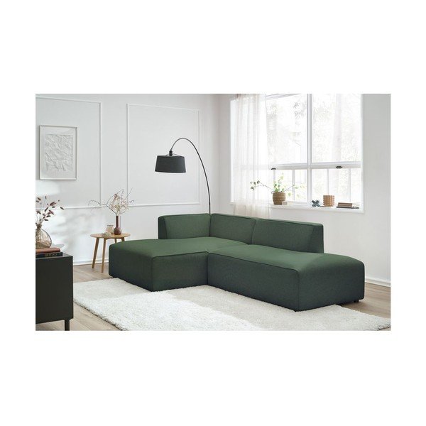 Zaļš modulārais stūra dīvāns (ar kreiso stūri/L veida) Megeve – Bobochic Paris-image-1