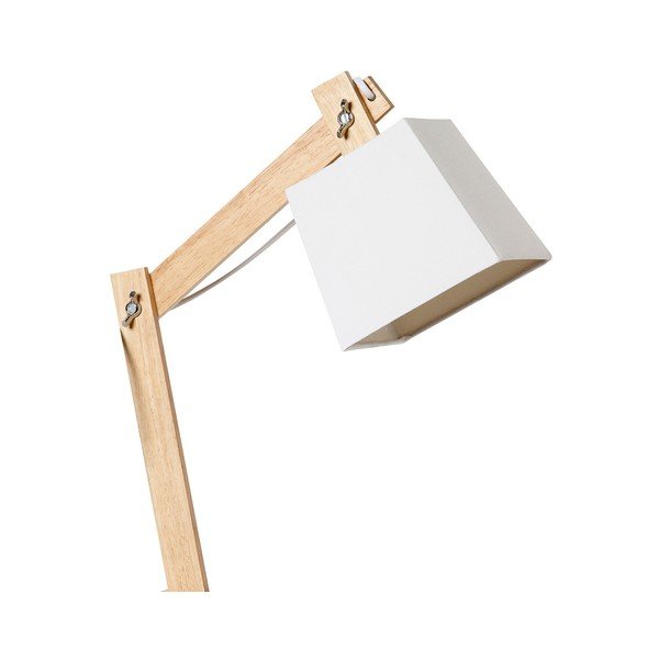 Balta galda lampa ar koka konstrukciju SULION Erasmo-image-2