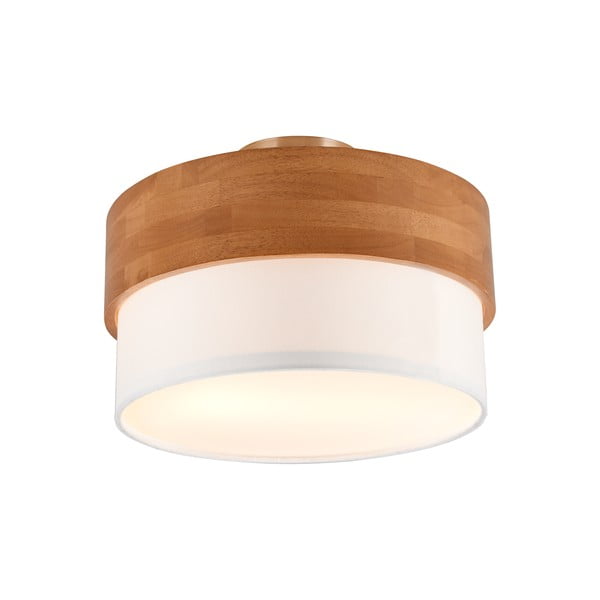 Balta/dabīga toņa griestu lampa ar auduma abažūru Seasons – Trio-image-2