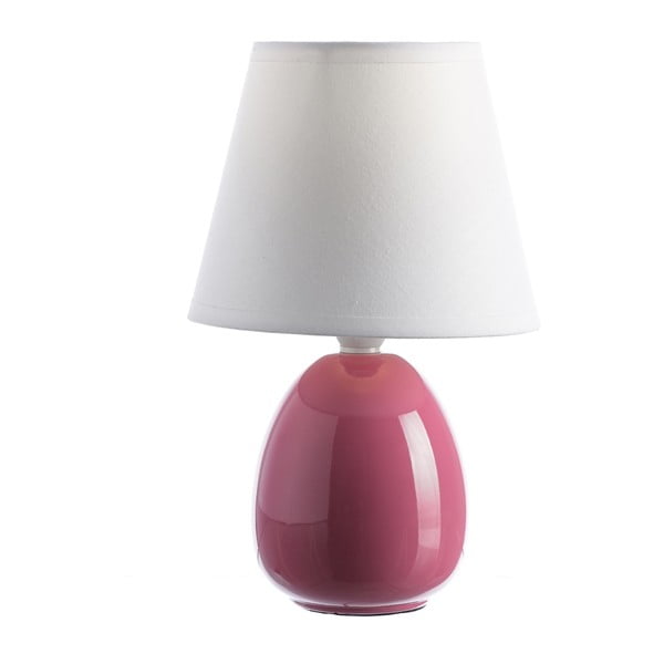 Tumši rozā keramikas galda lampa ar auduma abažūru (augstums 25 cm) – Casa Selección