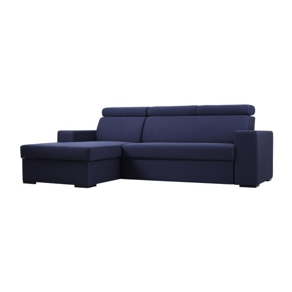 Tumši zils Custom Form Atlantia stūra dīvāns, kreisā puse