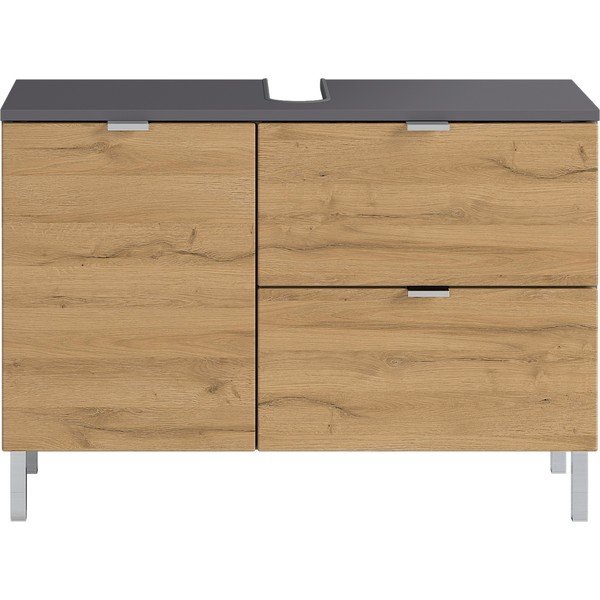 Skapītis zem izlietnes ar ozolkoka dekoru Germania Mauresa, platums 80 cm-image-2