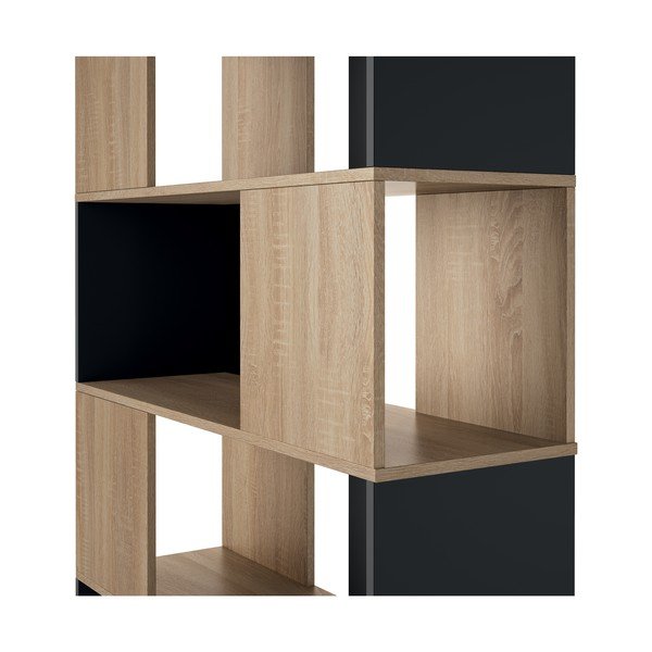 Melns grāmatu plaukts 98x180 cm Rossio - TemaHome -image-3
