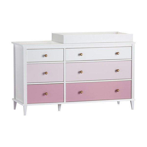 Rozā bērnu kumode ar pārtinamo galdiņu 136x90x49 cm Poppy – Støraa-image-4