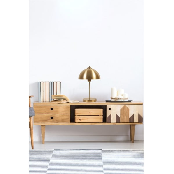 Zelta krāsas galda lampa ar metāla abažūru (augstums 40 cm) Lungo – Opviq lights-image-2