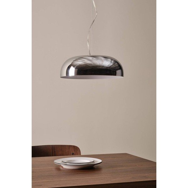 Spīdīgas sudraba krāsas tērauda piekaramā lampa ø 35 cm Ragge – Jotex-image-2
