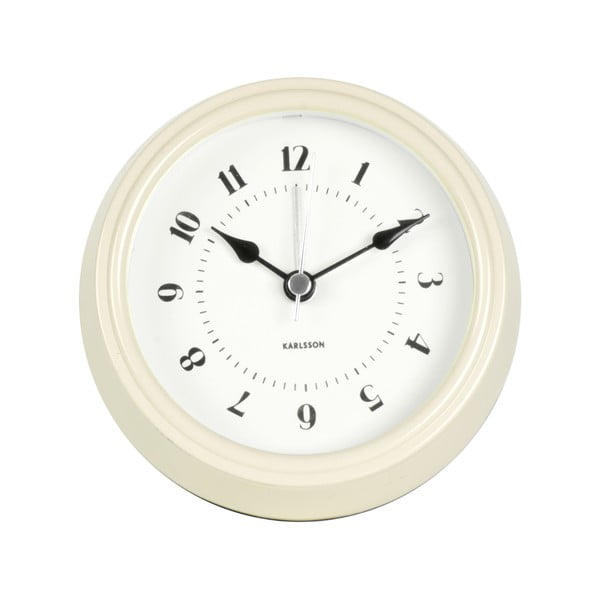 Karlsson piecdesmito gadu krēmkrāsas sienas pulkstenis, diametrs 11,5 cm