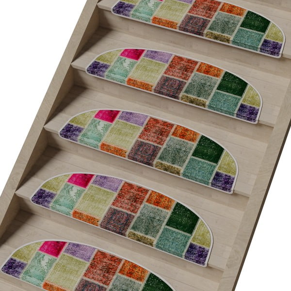 Kāpņu paklāji (16 gab.) 20x65 cm Patchwork – Vitaus-image-1