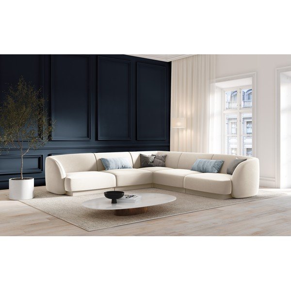 Smilškrāsas samta stūra dīvāns Miley – Micadoni Home-image-1