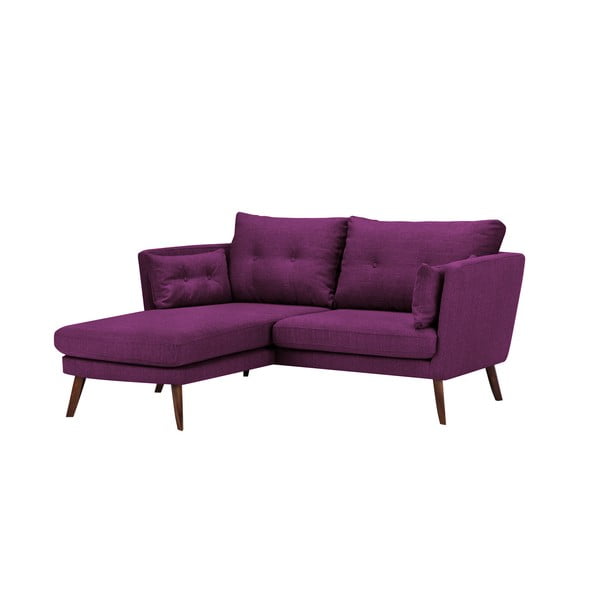 Violets trīsvietīgs dīvāns Mazzini Sofas Elena, ar atpūtas krēslu kreisajā stūrī
