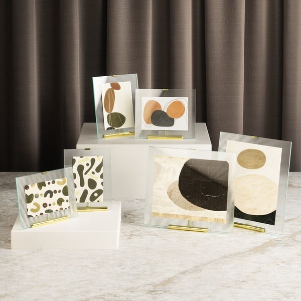 Zelta krāsas stikla stāvošs foto rāmis 19x23 cm Flute – Umbra-image-3