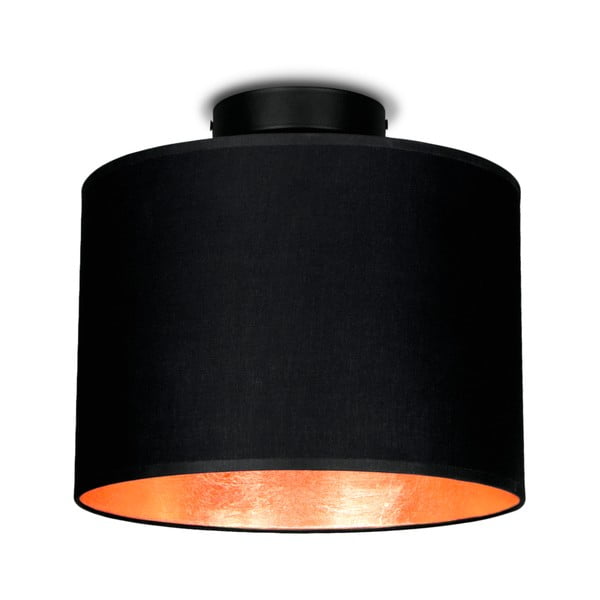Melna griestu lampa ar vara krāsas detaļām Sotto Luce MIKA, ⌀ 25 cm