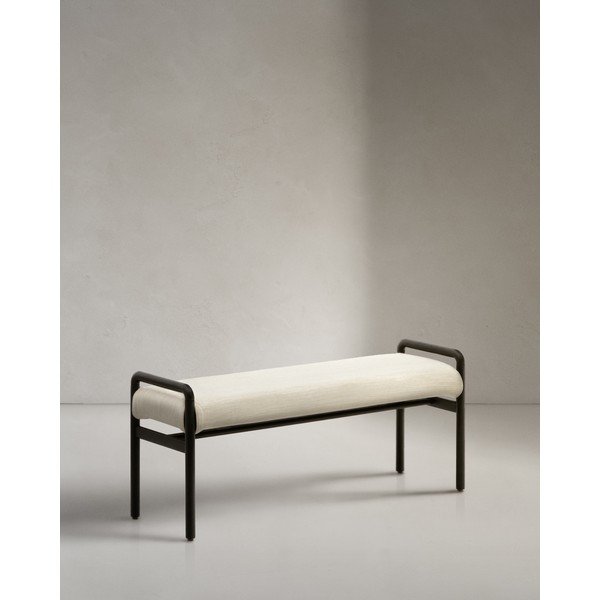 Melns/krēmkrāsas sols no šenila auduma Macaret – Kave Home-image-3