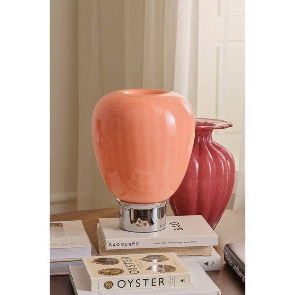Rozā/spīdīgas sudraba krāsas stikla galda lampa (augstums 34 cm) Balloon – Ellos Home-image-2