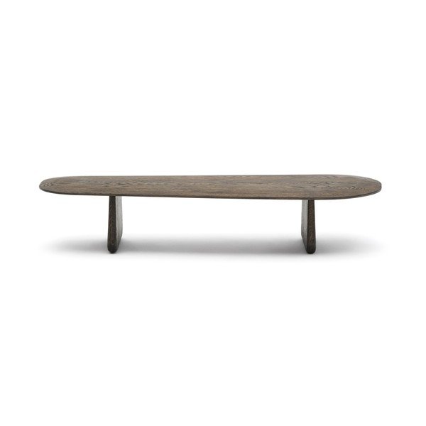 Tumši brūns ozola masīvkoka žurnālgaldiņš 64x146 cm Pirita – Kave Home-image-3