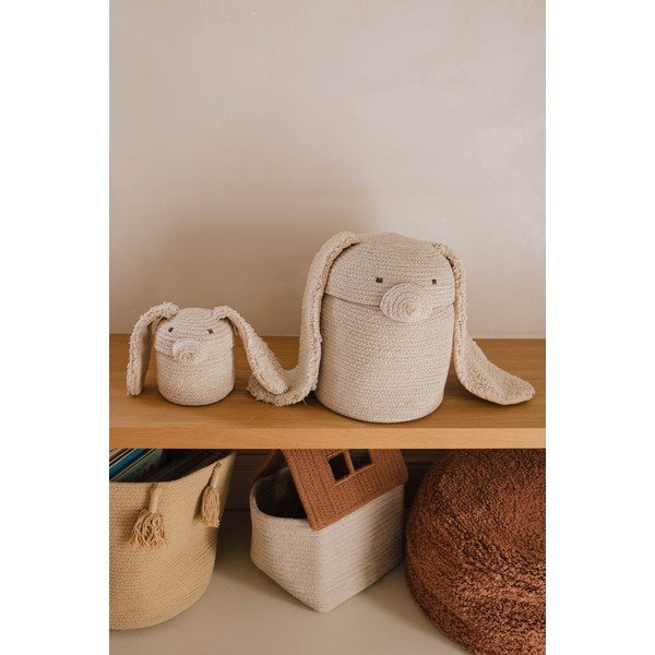 Krēmkrāsas tekstila bērnu rotaļlietu grozs ø 15x15 cm Mini Rita the Rabbit – Lorena Canals-image-1