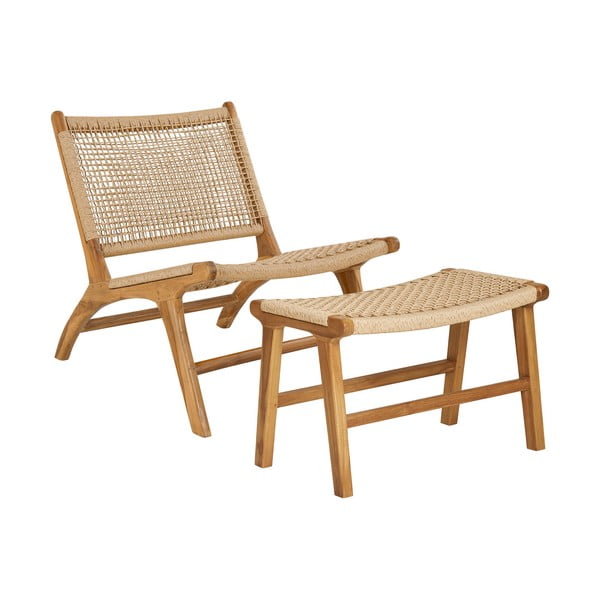 Dabīga toņa austs atpūtas krēsls ar kāju balstu Derby – House Nordic