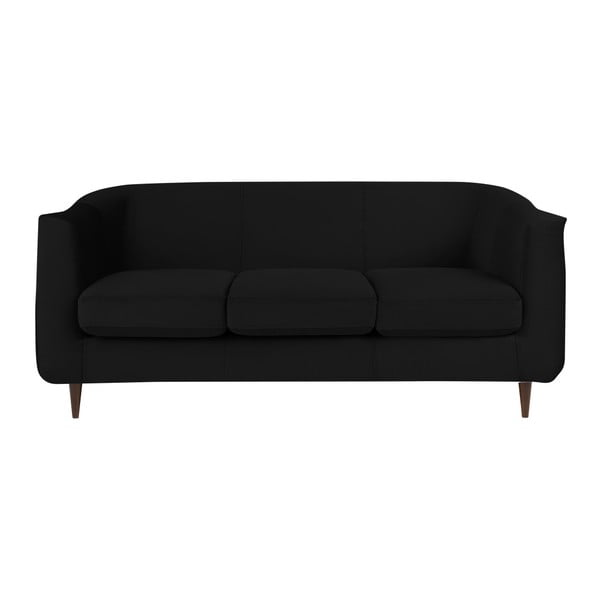 Melns samta dīvāns Kooko Home Glam, 175 cm