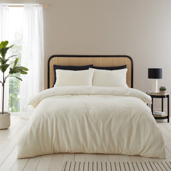 Krēmkrāsas divvietīga buklē gultas veļa 200x200 cm Cosy – Catherine Lansfield