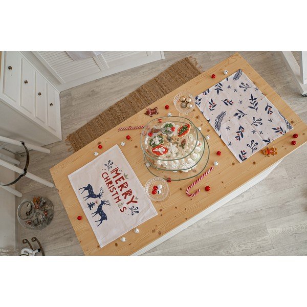 Ziemassvētku auduma paliktņi (2 gab.) 45x35 cm Merry Blue Christmas – Butter Kings-image-1