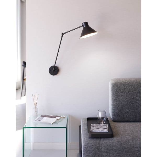 Melna sienas lampa Dione – Kave Home-image-1