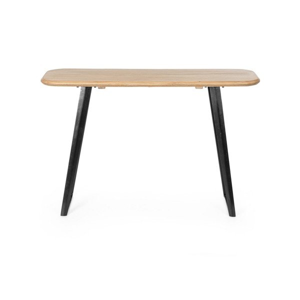 Melns/gaiša dabīga toņa konsoles galds ar mango koka virsmu 40x130 cm Nashik – Bizzotto-image-2