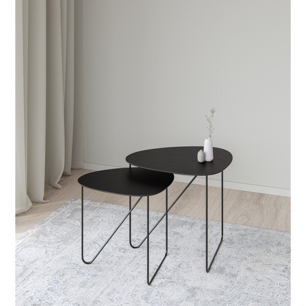 Melns metāla žurnālgaldiņš 44x50 cm Curve L Bull – LIND DNA-image-2