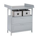 Pelēka bērnu kumode ar pārtinamo galdiņu 87x100x75 cm Hamburg – Roba