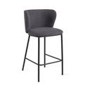 Tumši pelēks bāra krēsls (sēdekļa augstums 65 cm) Ciselia – Kave Home