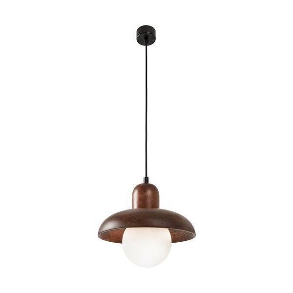 Brūna piekaramā lampa ar koka abažūru ø 25 cm Elsa – Opviq lights
