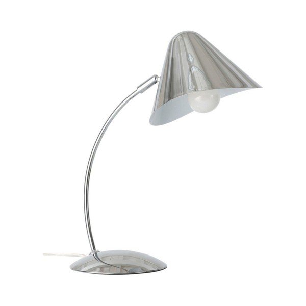 Spīdīgas sudraba krāsas tērauda galda lampa ar saliekamu konstrukciju (augstums 40 cm) Nathan – Ellos Home