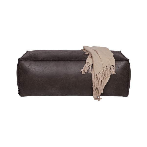 Melns kāju soliņš no ādas imitācijas Rodeo – WOOOD-image-1