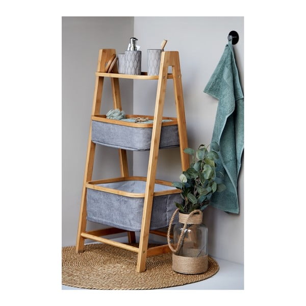 Pelēks/brūns bambusa vannas istabas plaukts 44x91 cm Bahari – Wenko-image-3