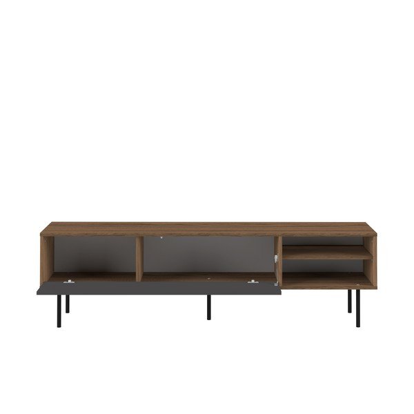 TemaHome Ampère TV galdiņš no valriekstu koka ar melnām veramām durvīm-image-2