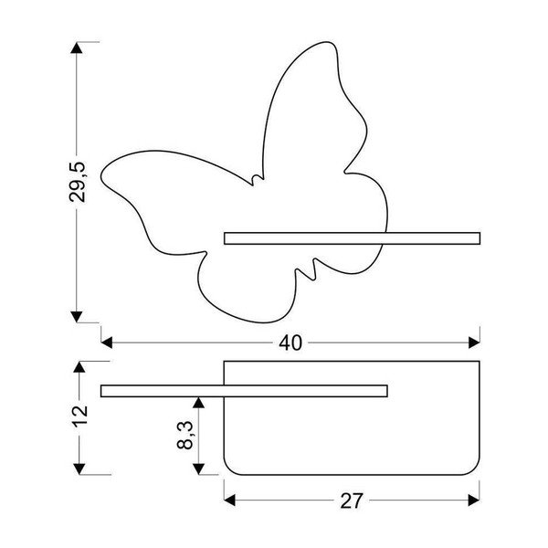 Dzeltena bērnu lampa Butterfly – Candellux Lighting-image-2