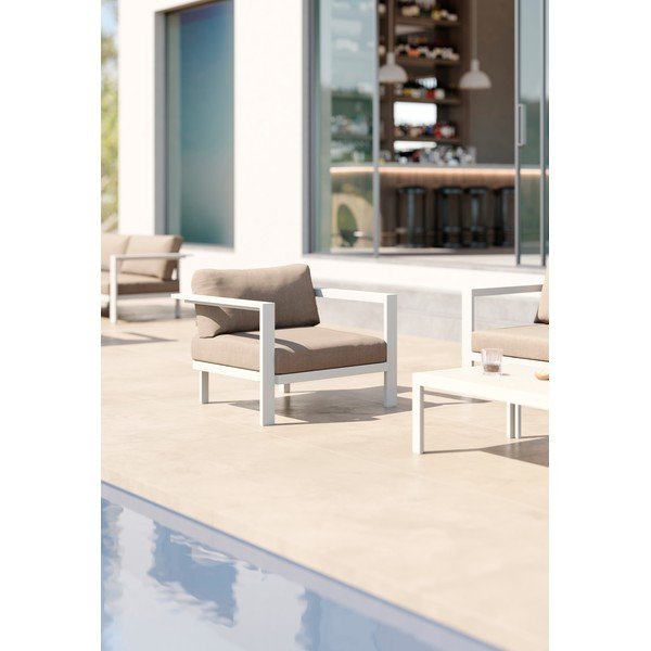 Krēmkrāsas dārza atpūtas krēsls Cubic – Diphano-image-1