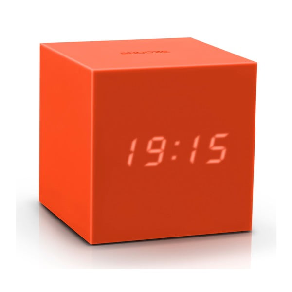 Oranžs LED modinātājs Gingko Gravity Cube