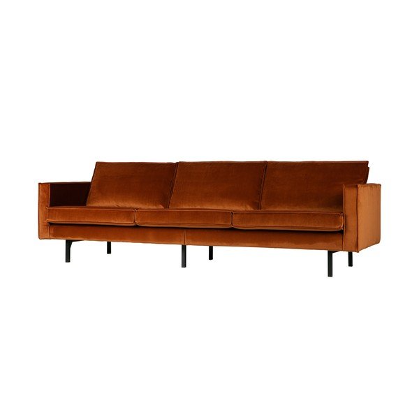 Oranžs samta dīvāns 277 cm Rodeo – WOOOD-image-2