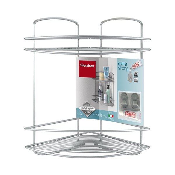 Vannas istabas divstāvu stūra plaukts Metaltex Onda Corner-image-1