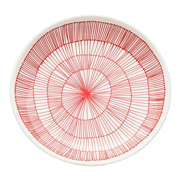 Sarkans keramikas šķīvis Kare Design Net, Ø 21 cm