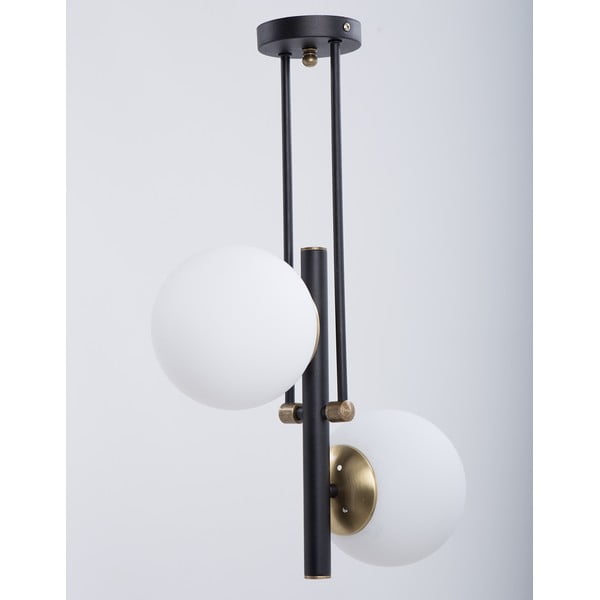 Melnbalta griestu lampa ar stikla abažūru ø 15 cm Libra – Squid Lighting-image-2