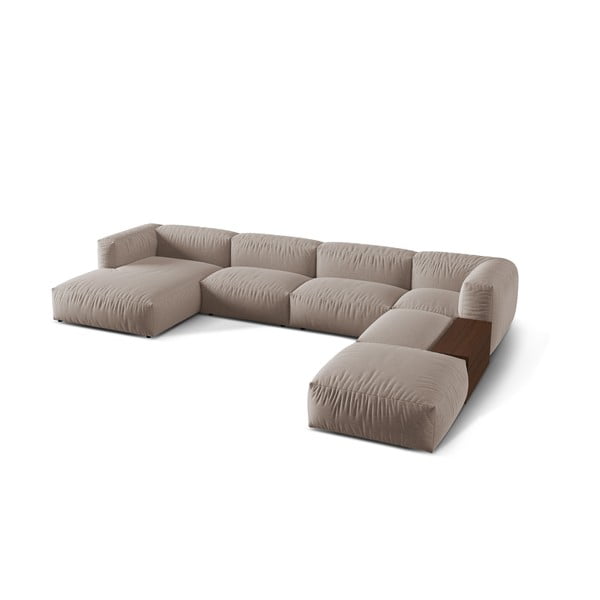 Bēšs modulārais stūra dīvāns (ar labo stūri/U veida) Martina – Micadoni Home-image-2