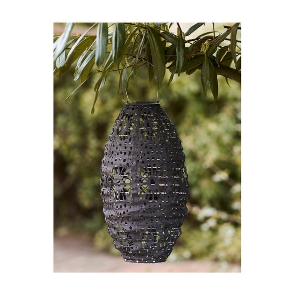 Tumši pelēka āra LED laterna ar saules baterijām (augstums 40 cm) Foxdale – House Nordic-image-1