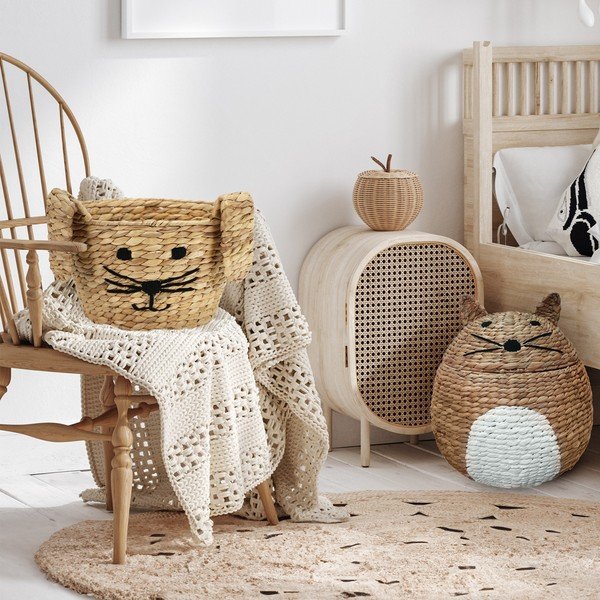 Dabīga toņa bērnu rotaļlietu grozs no ūdens hiacintes ø 35x26 cm Rabbit – Compactor-image-1