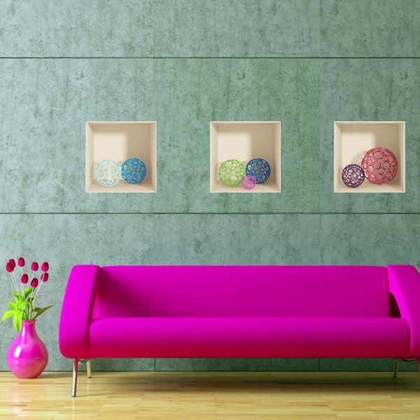 3 uzlīmju komplekts ar 3D efektu Fanastick Spheres-image-1