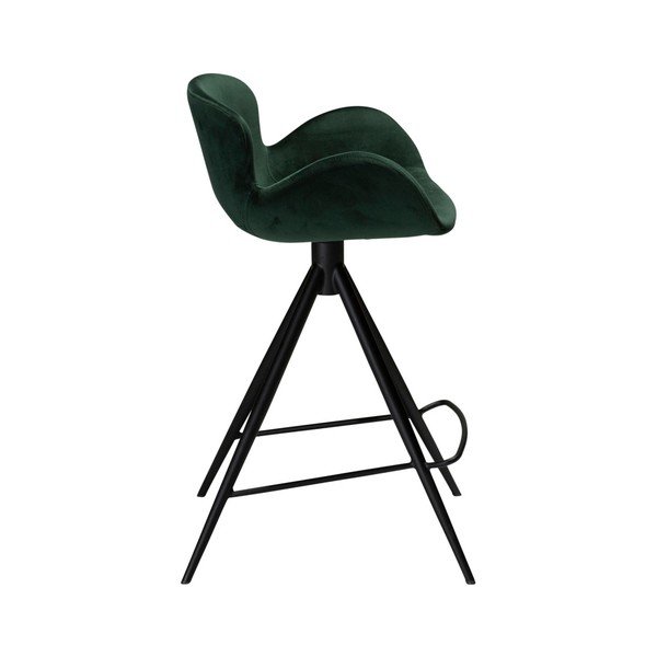 Tumši zaļš bāra krēsls DAN-FORM Denmark Gaia Velvet, augstums 87 cm-image-4